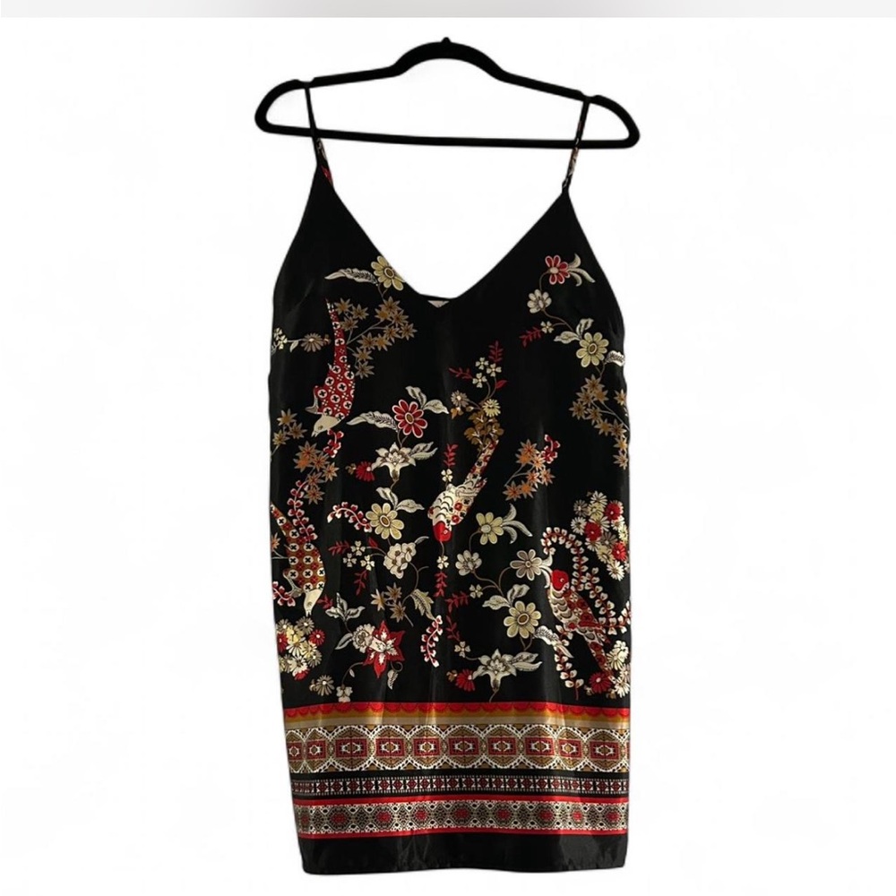 Floral Black Slip Dress